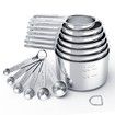 Stainless Steel Measuring Cups & Spoons Set,Cups and Spoons,Kitchen Gadgets for Cooking & Baking (7+6)