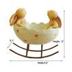Rocking Laughing Rabbits in an Easter Egg Cradle Spring Easter Decor Rustic Vintage Bunnies Rabbit Statue