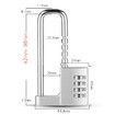 Combination Padlock 4 Digit Security Lock Retractable Stainless Steel Long Shackle for Gym School Outdoor