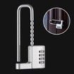 Combination Padlock 4 Digit Security Lock Retractable Stainless Steel Long Shackle for Gym School Outdoor