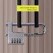 Combination Padlock 4 Digit Security Lock Retractable Stainless Steel Long Shackle for Gym School Outdoor