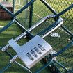 Combination Padlock 4 Digit Security Lock Retractable Stainless Steel Long Shackle for Gym School Outdoor