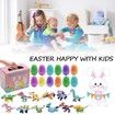 Prefilled Easter Eggs with Insect Building Blocks,Easy Assemble Surprise Easter Egg Toys Easter Party Favors,Easter Basket Stuffers,Easter Egg Hunting,Classroom Prize Toys (12 Pcs)