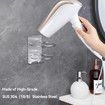 Hair Dryer Holder Wall Mount Self Adhesive 304 Stainless Steel Bathroom Hair Blow Dryer Rack Organizer-Silver