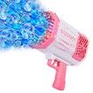 Bubble Machine Gun Pink Toys,69 Holes Bubble Guns with Thousands Bubbles and Colorful Lights,Cool Outdoor Toys Fun Gifts (Pink)
