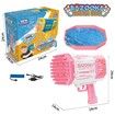 Bubble Machine Gun Pink Toys,69 Holes Bubble Guns with Thousands Bubbles and Colorful Lights,Cool Outdoor Toys Fun Gifts (Pink)