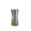 Stainless Steel Salt and Pepper Mills, Adjustable Ceramic Sea Salt Mill and Pepper Mill, Glass Salt and Pepper Shaker 2 Pcs