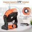 Portable Rechargeable Camping Fan with Light USB Powered 270° Rotation Battery Operated Tent Fan for Travel