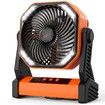 Portable Rechargeable Camping Fan with Light USB Powered 270° Rotation Battery Operated Tent Fan for Travel