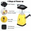 Camping Lantern Solar Rechargeable Hand Crank 4-way Powered AM/FM Radio 8 LED Flashlight Cell Phone Charger, Support AA Battery for Hike Climbing