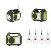 Power Station 6v 3.5W Solar Generator Panel Flashlights AUX FM MP3 PLAYER Radio 10K mAH Battery USB DC Outlets Outdoor Camping Emergency HurricaneFish