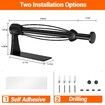 Paper Towel Holder Under Cabinet,Single Hand Operable Wall Mount Paper Towel Holder with Damping Effect,Self-Adhesive or Drilled for Kitchen Bathroom,Black
