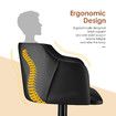 Bar Stool Set of 2 Black Dining Chairs Modern Kitchen Island Counter Breakfast Pub Backrest Armrests 360-Degree Swivel Metal PU Leather Height Adjustable