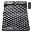 Double Sleeping Pad for Camping,Inflatable Ultra-Thick Self Inflating Camping Pad 2 Person with Pillow Built-in Foot Pump Camping Sleeping Mat (Grey)