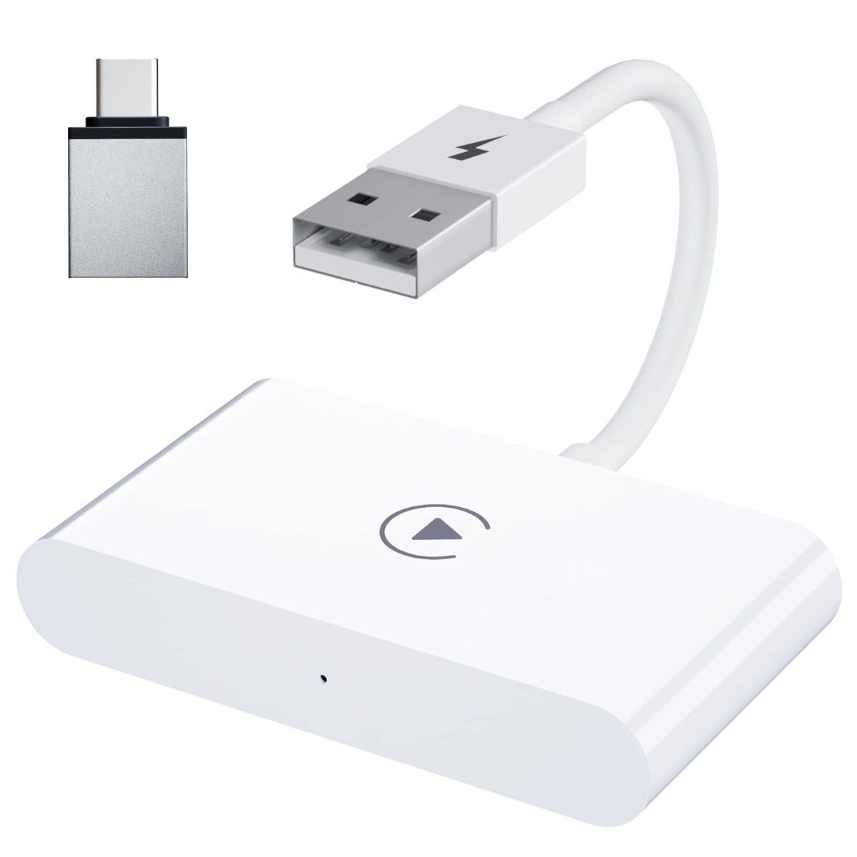 Wireless CarPlay Adapter,CarPlay Dongle for OEM Wired CarPlay Cars,Convert Wired to Wireless CarPlay,Support Online Update Plug & Play Easy Use Fit for Cars from 2015 & iPhone (White)
