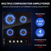 Maxkon Gas Cooktop Cooker 4 Burners Stove Tops 60cm Cook Hobs Stovetop NG LPG Glass Surface Knobs Black