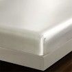 4 Piece Satin Bedding Sheet Pillowcase Sets Luxury Rich Silk Silky Super Soft Solid Color Reversible Stain-Resistant Wrinkle Free (White)
