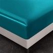 4 Piece Satin Bedding Sheet Pillowcase Sets Luxury Rich Silk Silky Super Soft Solid Color Reversible Stain-Resistant Wrinkle Free (Teal)