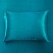 4 Piece Satin Bedding Sheet Pillowcase Sets Luxury Rich Silk Silky Super Soft Solid Color Reversible Stain-Resistant Wrinkle Free (Teal)