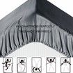 4 Piece Satin Bedding Sheet Pillowcase Sets Luxury Rich Silk Silky Super Soft Solid Color Reversible Stain-Resistant Wrinkle Free (Light Grey)