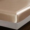 4 Piece Satin Bedding Sheet Pillowcase Sets Luxury Rich Silk Silky Super Soft Solid Color Reversible Stain-Resistant Wrinkle Free (Khaki)