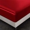 4 Piece Satin Bedding Sheet Pillowcase Sets Luxury Rich Silk Silky Super Soft Solid Color Reversible Stain-Resistant Wrinkle Free (Burgundy Red)