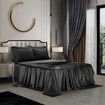 4 Piece Satin Bedding Sheet Pillowcase Sets Luxury Rich Silk Silky Super Soft Solid Color Reversible Stain-Resistant Wrinkle Free (Black)