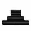 4 Piece Satin Bedding Sheet Pillowcase Sets Luxury Rich Silk Silky Super Soft Solid Color Reversible Stain-Resistant Wrinkle Free (Black)