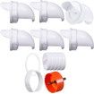 Chicken Feeder with Rat Stopper Caps,6 Ports and Hole Saw,DIY Poultry Feeder Port Gravity Automatic Fed Kit for Buckets,Barrels,Bins,Troughs