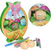 Easter Egg Decorations Kit,Egg Dye Decorator Machine with 8 Colourful Quick Drying Mark Pens, 3 Plastic DIY Painting Decoration Eggs