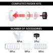 DIY Chicken Feeder No Waste - 6Pcs Automatic Poultry Feeder Port with Stopper & Hole Saw,Waterproof & Rodent Proof Gravity Chicken Feeder Kits (White)