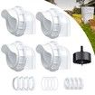 DIY Chicken Feeder No Waste - 4Pcs Automatic Poultry Feeder Port with Stopper & Hole Saw,Waterproof & Rodent Proof Gravity Chicken Feeder Kits (White)