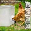DIY Chicken Feeder No Waste - 4Pcs Automatic Poultry Feeder Port with Stopper & Hole Saw,Waterproof & Rodent Proof Gravity Chicken Feeder Kits (White)