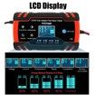 Car Battery Charger 8-Amp 24V/12V Automotive Trickle Charger with LCD Display Temperature Compensation