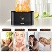Aromatherapy Flame Light Quiet Mist Humidifiers Aroma Air Diffusers with Auto Shut-Off Protection Atomization Night Light USB Color Black Warm Light