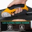 Electric Scissors Cordless Fabric Cutter Rotary 42V Safety Lock Cardboard Multi Tools Powerful Carpet Leather Felt Storage Box Crafting Essential Yellow