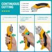 Electric Scissors Cordless Fabric Cutter Rotary 42V Safety Lock Cardboard Multi Tools Powerful Carpet Leather Felt Storage Box Crafting Essential Yellow