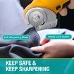 Electric Scissors Cordless Fabric Cutter Rotary 42V Safety Lock Cardboard Multi Tools Powerful Carpet Leather Felt Storage Box Crafting Essential Yellow