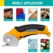 Electric Scissors Cordless Fabric Cutter Rotary 42V Safety Lock Cardboard Multi Tools Powerful Carpet Leather Felt Storage Box Crafting Essential Yellow