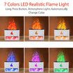 Fireplace Humidifier Crystal Salt Rock Fire Lamp Volcano Air Humidifier Flame Aroma Smell Essential Oil Diffuser for Home Color Black
