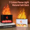 Fireplace Humidifier Crystal Salt Rock Fire Lamp Volcano Air Humidifier Flame Aroma Smell Essential Oil Diffuser for Home Color White