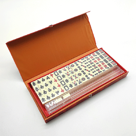 Travel Mini Mahjong Set Traditional Chinese Version Game Portable 146 Tiles Acrylic Material with Pushers