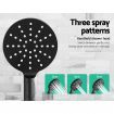 WELS Round 9 inch Rain Shower Head & Taps Set Bathroom Handheld Spray Bracket Rail Mat Black