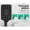 WELS Square 8 inch Rain Shower Head & Taps Set Bathroom Handheld Spray Bracket Rail Mat Black
