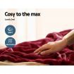 Coral Fleece Electric Throw Blanket - Burgundy