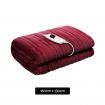 Coral Fleece Electric Throw Blanket - Burgundy