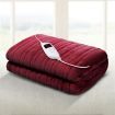 Coral Fleece Electric Throw Blanket - Burgundy