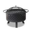 Fire Pit BBQ Grill Smoker Portable Outdoor Fireplace Patio Heater Pits 30"