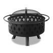 Fire Pit BBQ Charcoal Grill Ring Portable Outdoor Kitchen Fireplace 32"