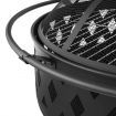 Fire Pit BBQ Charcoal Grill Ring Portable Outdoor Kitchen Fireplace 32"